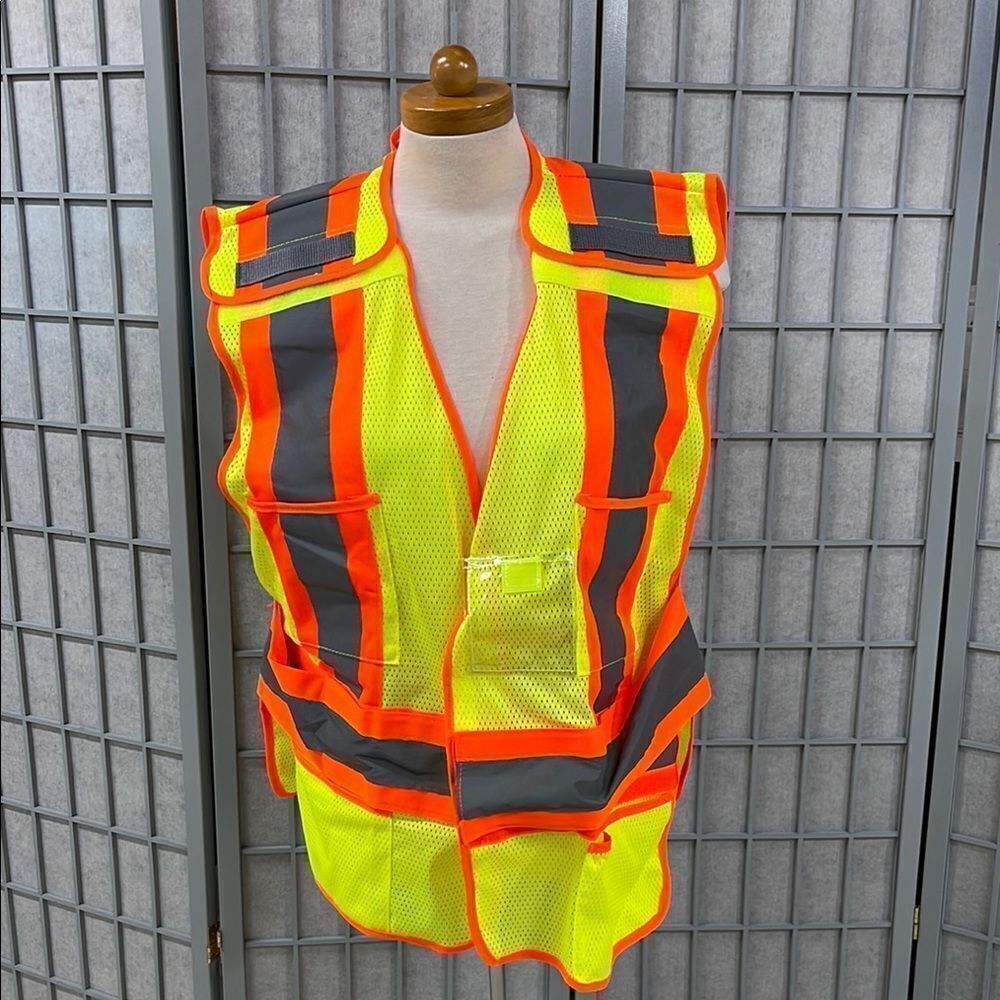 High-Visibility Safety Vest with Reflective Stripes. One size.
